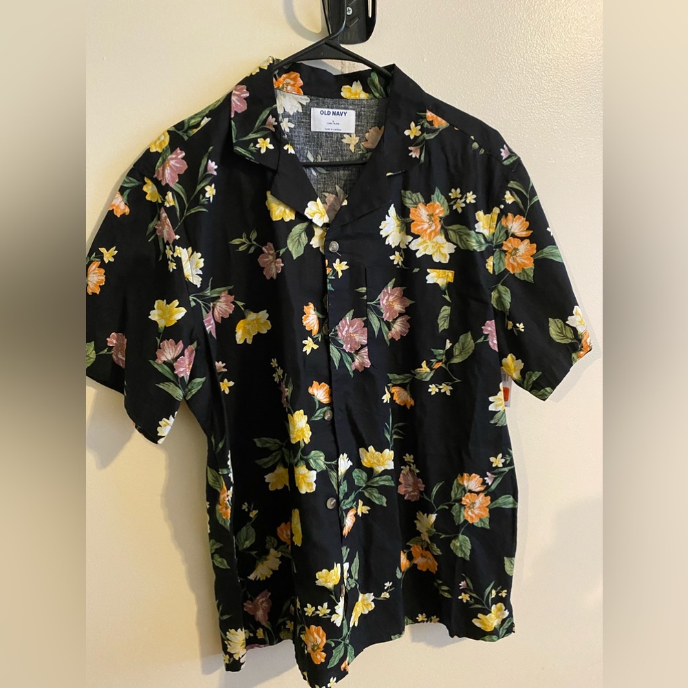 Mens Old Navy Large Linen button down